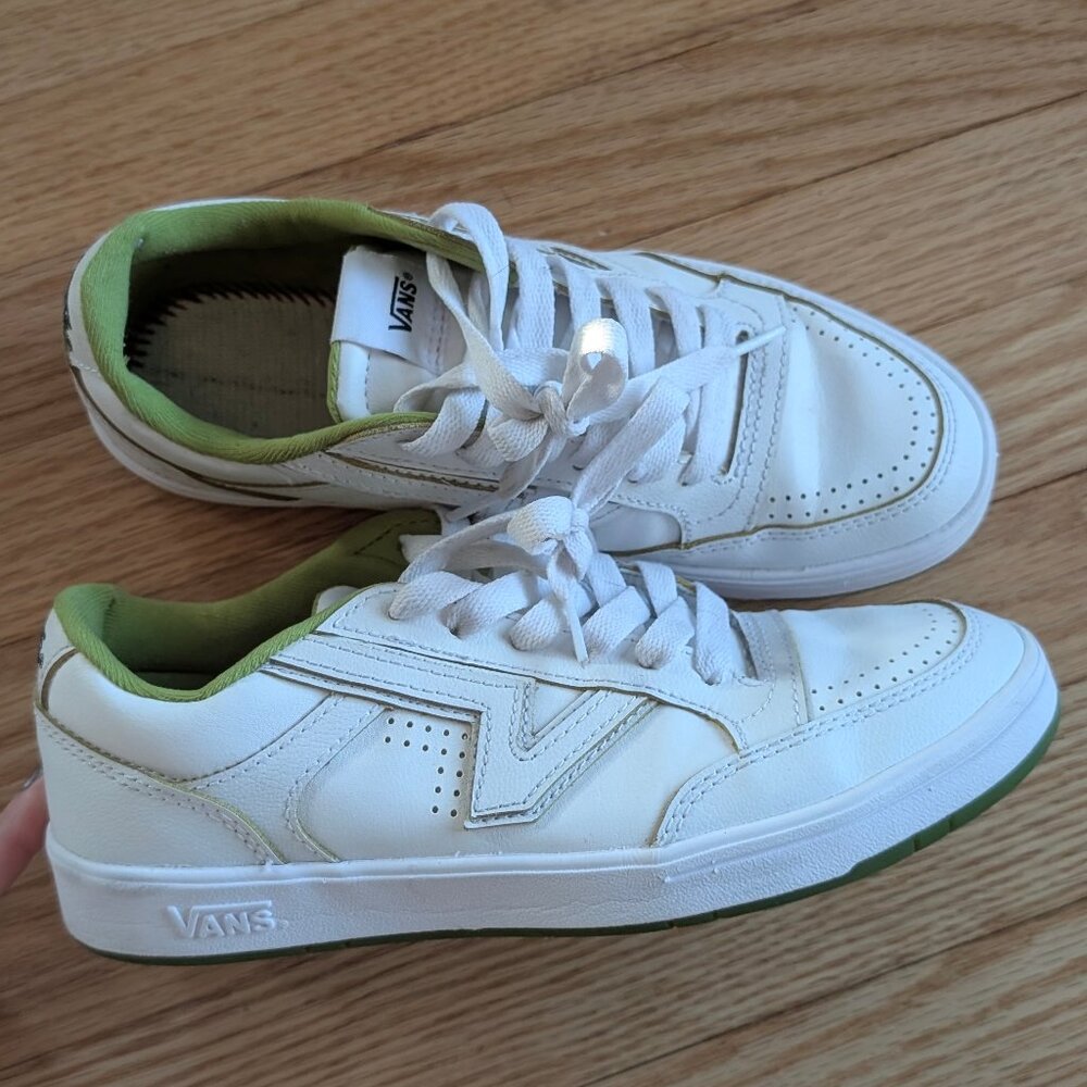 Vans White and Green Women's Sneakers